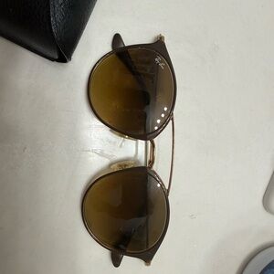 Ray-Ban Gold and Brown Sunglasses